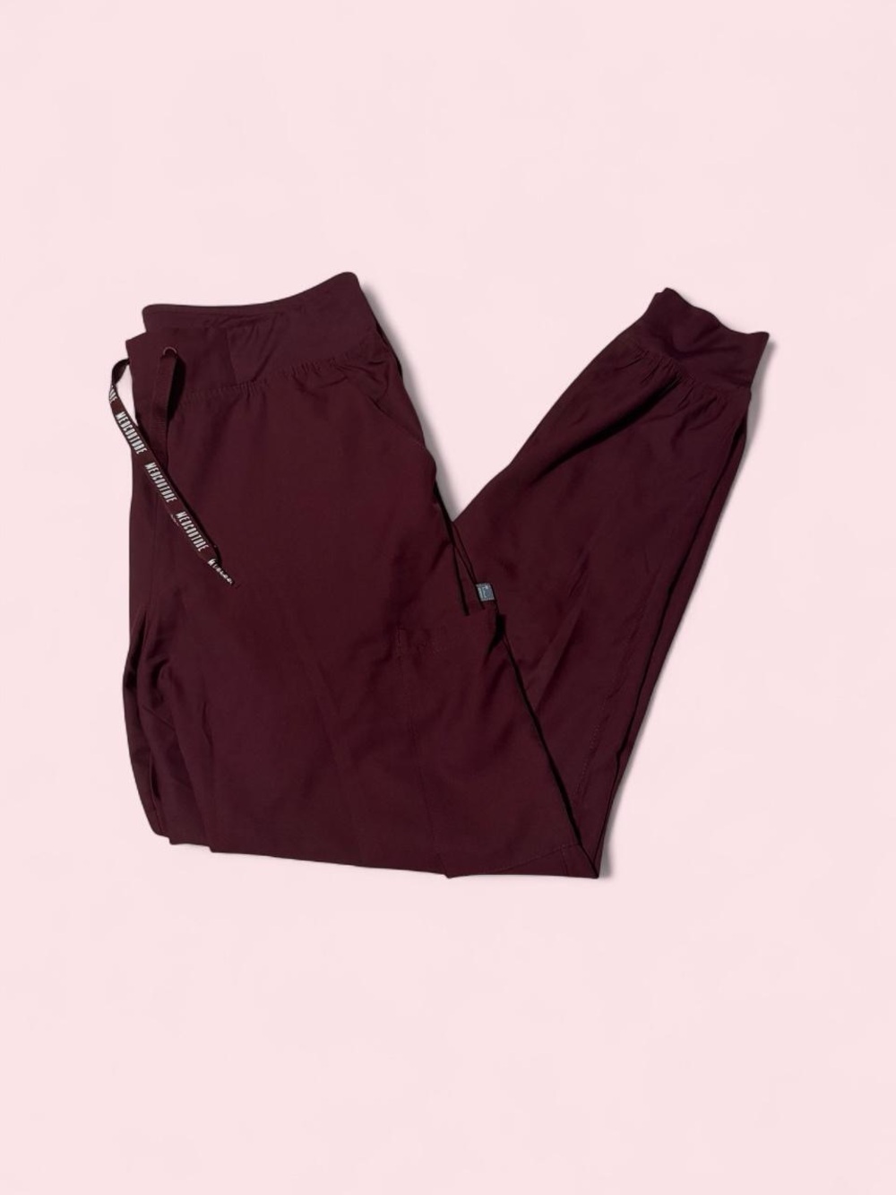 Med Couture Women's Scrub Maroon Track Joggers with Drawstring
